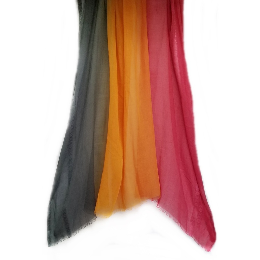 NEW - Scarf - Ombre Grey, Gold & Coral, Extra wide. - Picture 4 of 4